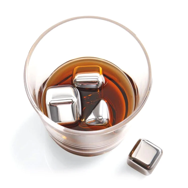 

Stainless Steel Cube Wine Coolers Whiskey Drink Chillers Ice Cubes Stones Freezer Gel Ice Rock Eco-Friendly Bar Accessories