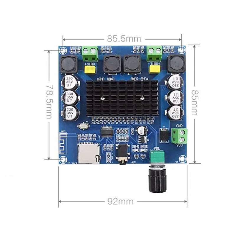 2*100W TDA7498 Digital Audio Amplifier Board Bluetooth-compatible Channel Class D Stereo Aux Amp Decoded FLAC/APE/MP3/WMA/WAV