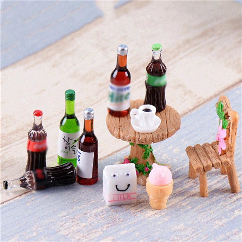 5 шт. мини-пиво напитки молока кукольный домик Реалистичная миниатюра Форма домашний мини-Craft Орнамент Shadowbox DIY озеленение, декор для малыша
