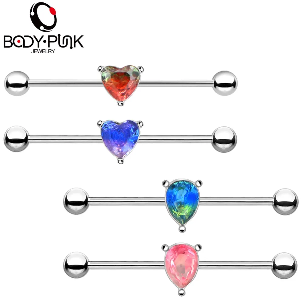 

Body Punk Industrial Barbell Piercing Ear Cartilage Piercing Earring Helix Stud Straight Long Bar Earring Body Jewelry Women Men