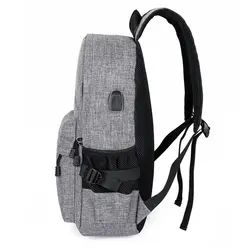 Школьный холст для путешествий, зарядка, модный практичный Многофункциональный Водонепроницаемый рюкзак на молнии, Противоугонный