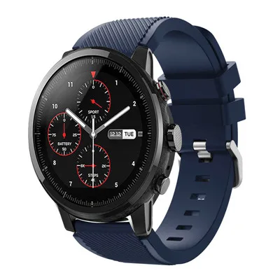 Для смарт-браслета Amazfit Stratos 2 2 s smart watch ремень силиконовые браслеты браслет ремень для xiaomi huami amazfit ремешок для samsung S3 - Цвет: Midnight blue