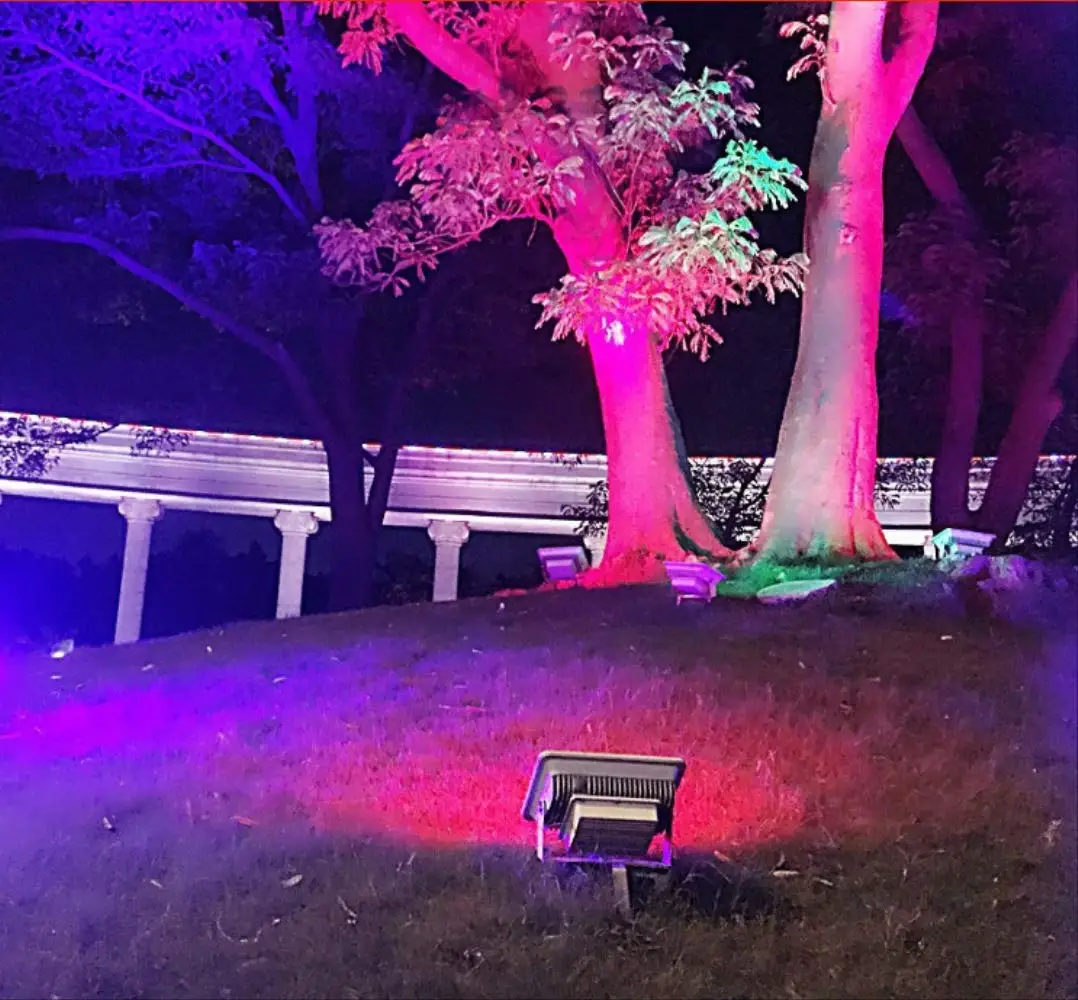 Conduziu a Lâmpada de Luz Inundação ao ar 50 Rgb Dmx Livre Led Projector Suporte Dmx512 Controle Paisagem Lâmpada Dc24v 10 w 20 30 12 ao ar livre led projector suporte dmx512