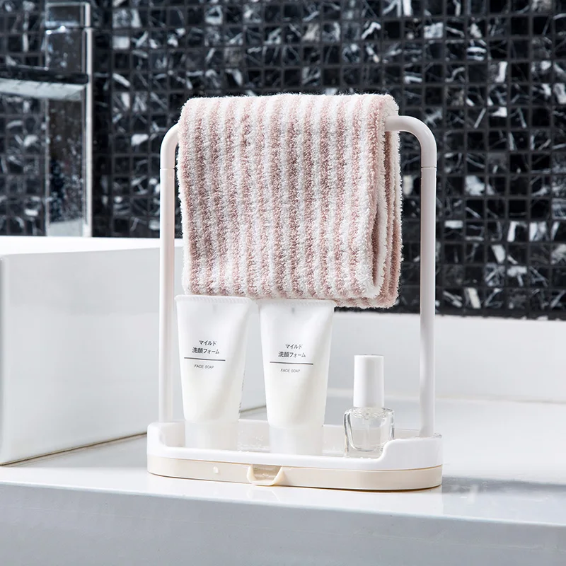 

LIYIMENG Detachable Bar Towel Drying Rack Kitchen Plastic Wash Clothe Holder with Sponge Tray Bathroom Storage Home Organizer