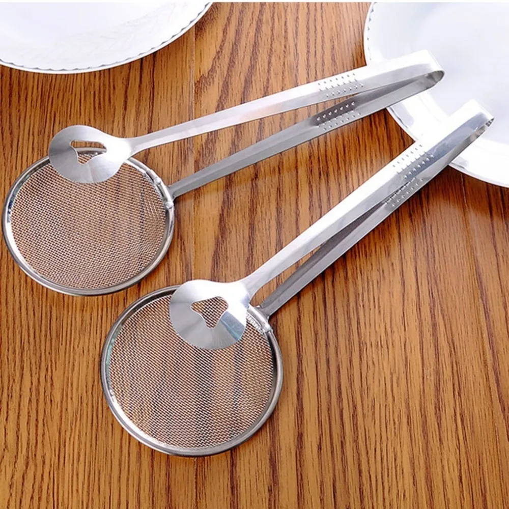 

2 In 1 Stainless Steel Fine Tea Mesh Strainer Colander Sieve with Handle for Kitchen Food Rice Vegetable Kitchen Colander Gadget