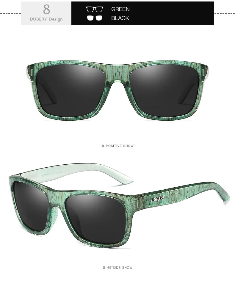 DUBERY спортивные Стиль солнцезащитные очки Для Мужчин Поляризованные HD вождения квадратных солнцезащитные очки polaroid линзы очки оттенков