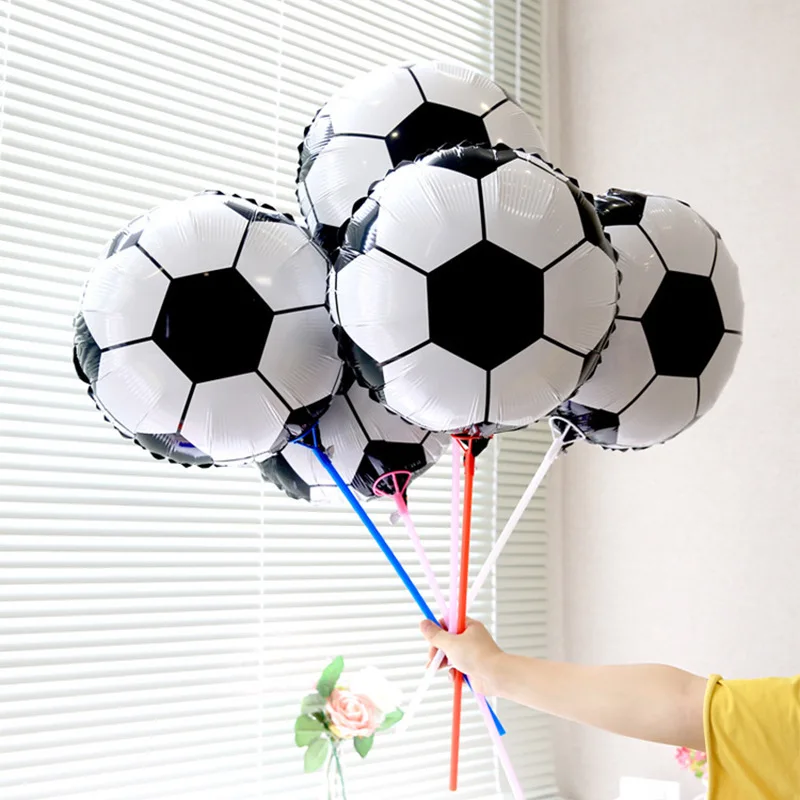 

18 inch Football Aluminum Film Balloon Football Match Activity Theme Supplies ballon Party Decorative Round Helium Foil Balloons