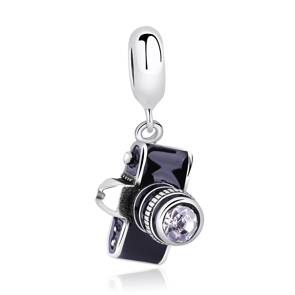

Free shipping 925 Sterling Silver Bead Vintage Digital SLR Camera Charm Fit Original Pandora Bracelet For Women