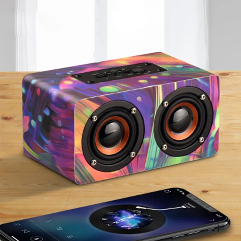 Wooden Wireless Bluetooth Speaker Portable HiFi Shock Bass soundbar Speaker Computer Audio caixa de som Wooden Wireless Bluetooth Speaker Portable HiFi Shock Bass soundbar Speaker Computer Audio caixa de som