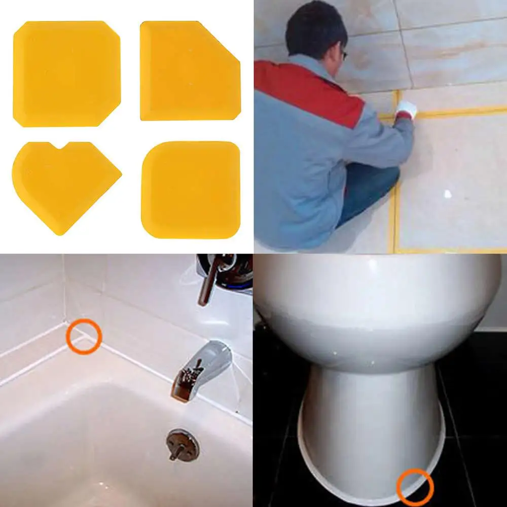 3 в 1 герметик угловой скребок силиконовый Затирка шпаклевка набор инструментов для удаления шпатель цемент для кухни инструменты для очистки окон - Цвет: e
