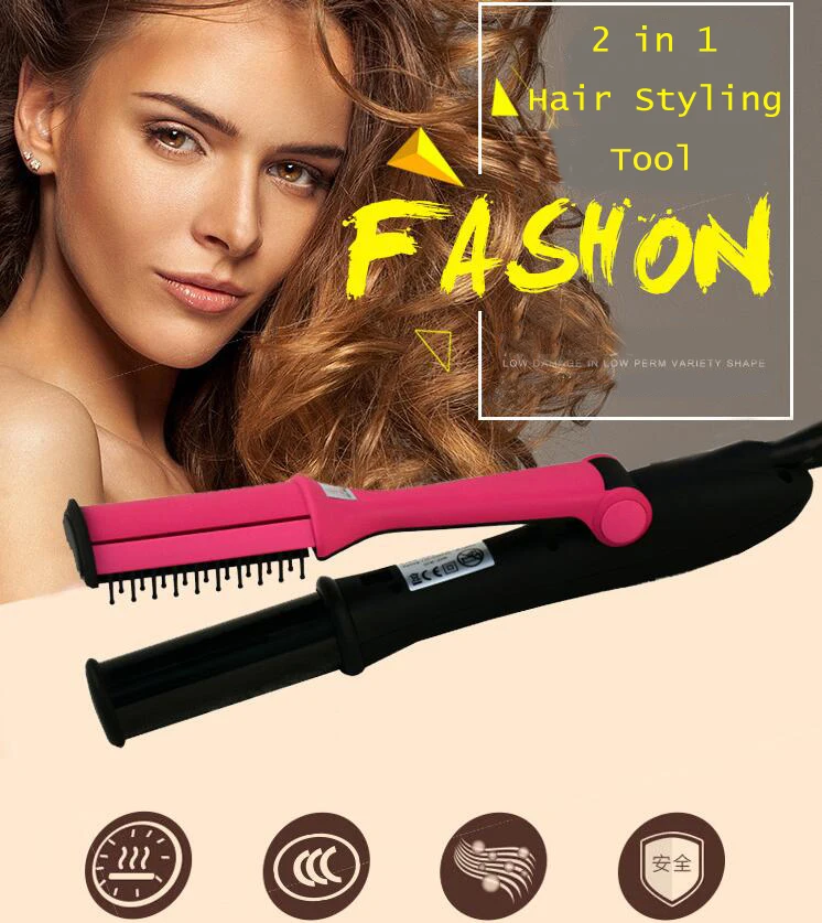 

Professional Hair Straightening Iron Curling Style 2 in 1 Without The Damage Hair Straightener Flat irons Hair Styling Tool