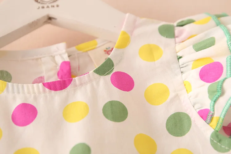 2018 Summer 2-10 Years Beautiful Pretty Sweet Children Baby Kids Pleat Short Fly Sleeve Party Prom Polka Dot Dresses For Girls (15)