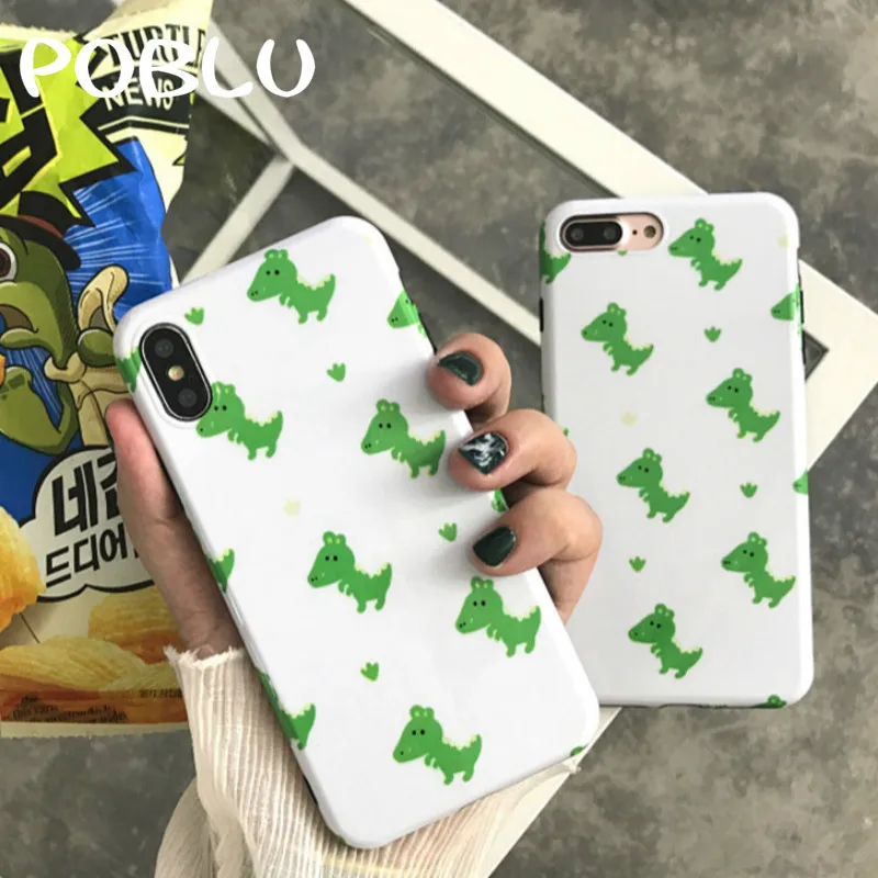 POBLU для iphone X случае роскоши милый мультфильм динозавра чехол телефона 6 S 7 8 плюс