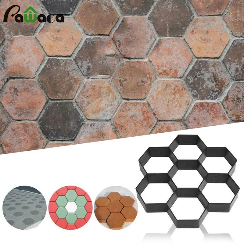 Garden Paving Mould Hexagonal Model Garden Concrete Molds Paving Brick