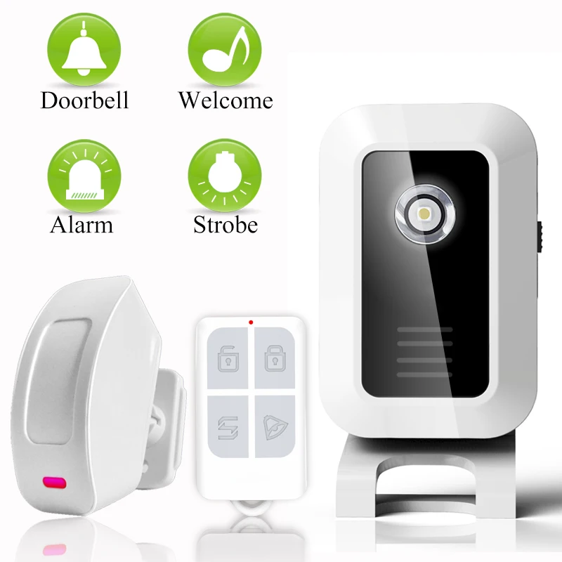 New M7 Wireless 433MHz Curtain PIR Motion Sensor Alarm Device Chime Entry Doorbell Alarm Alert Motion Sensor Bell For Store Home