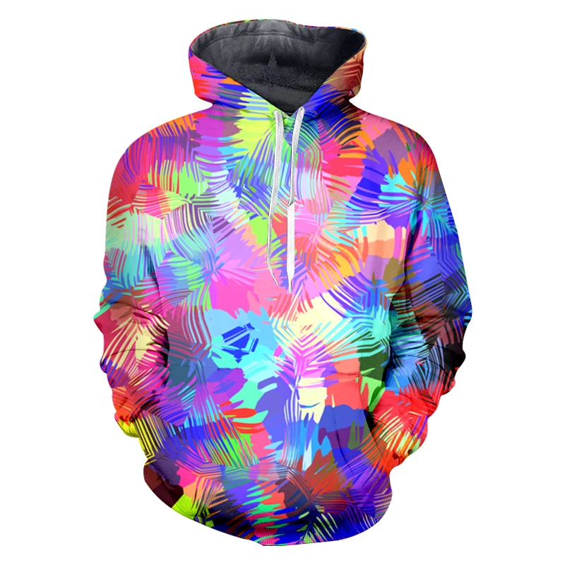 Colorful OGKB Толстовка Homme с капюшоном уличная 3D толстовки принт цветная полоса по всему смешному размера плюс 6XL зимняя одежда с длинным рукавом - Цвет: Colorful