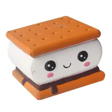 Kawaii New Squishy Expression Chocolate Sandwich Biscuits Slow Rebound Toy Cute Simulation Soft Food Children's Toys Antistress simulation cake bear pu slow rebound squishy food