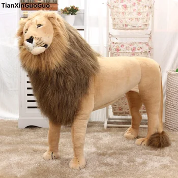 

simulation lion plush toy large 110x75cm standing lion doll can be rode, birthday gift s0473