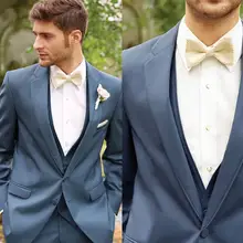 Лидер продаж классические Terno тонкий заказ Для мужчин костюмы Нотч две кнопки моды Fit Свадебный смокинг для жениха комплект из 3 предметов Terno Masculino