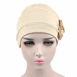 Для женщин Повседневное шарф хиджаб головы обёрточная бумага стрейч Кепка chemo мусульманская исламская шляпа для z0409