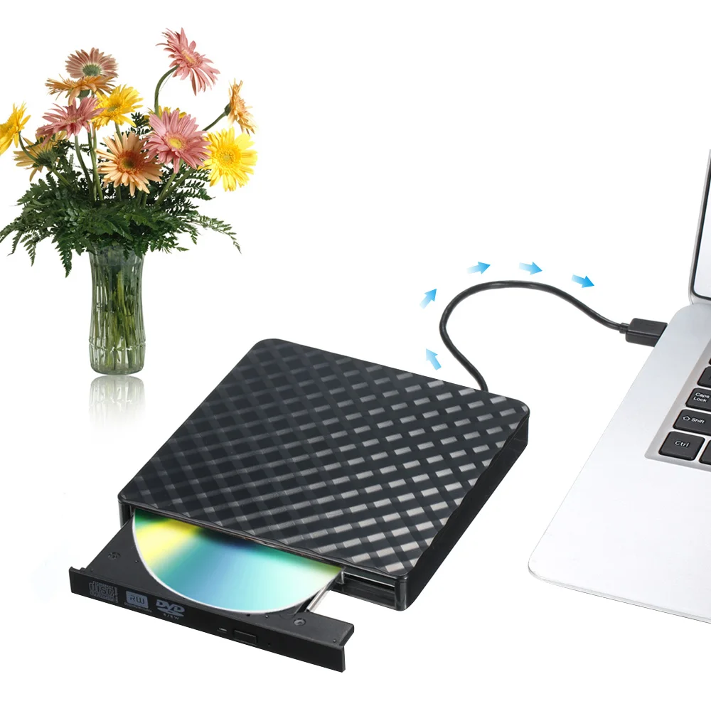 Ультра тонкий USB3.0 внешний CD DVD RW диск Rom Rewriter Burner Writer Date Transfer|Проигрыватели DVD| |