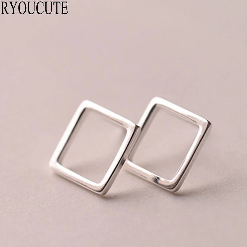 

Fashion Style 925 Sterling Silver Square Earrings for Women Square Brincos Pendientes Wedding Jewelry