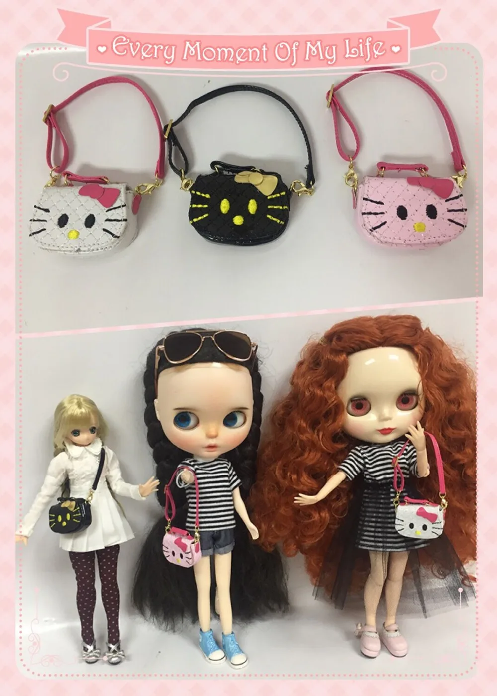

blyth Doll bag suitable for 1/6 doll ,licca doll Azone ,etc hello kitty bag