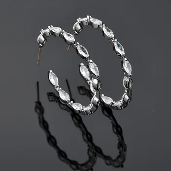 

IDESTINY 11.11 New Big Circle Design CZ Bridal Earrings For Women Party Wedding Jewelry Accessories Best Christmas Bijoux Gift