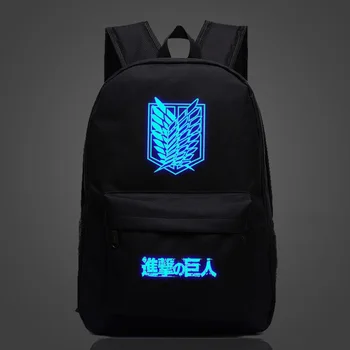 

High Quality Attack on Titan Luminous Backpack Students Boys Girls School Bag Fashion Popular Pattern Travel Rucksack
