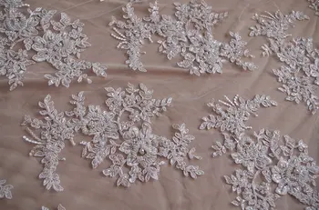 

5 yards luxury bead lace fabric, bridal cord lace fabric, super gorgeous lace fabric, DZF005