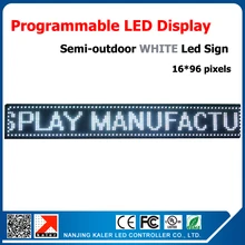P10 16 96 pixels Semi out door White color Programmable and Scrolling Message LED Display Screen