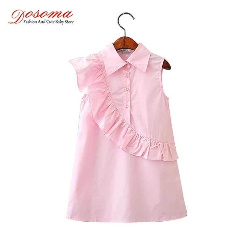 

Dosoma Casual Girls Dresses 2018 New Summer Fashion Girls Sleeveless Ruffles Dress Baby Girls Party Dress Kids Clothes For 2-8Y