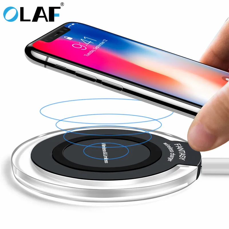 

Olaf 10W Qi Wireless Charger for iPhone 8/X Fast Wireless Charging for Samsung S8/S8+/S7 Edge Nexus 5 Lumia 820 USB Charger Pad