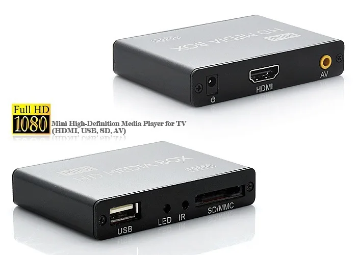 Full HD 1080P USB внешний медиаплеер с HDMI SD медиа боксом Поддержка MKV H.264 RMVB WMV HDD для