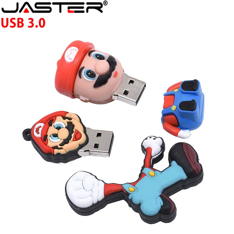 JASTER USB 3,0 креативный мультяшный игровой персонаж Супер Марио usb флеш-накопитель 4 ГБ 8 ГБ 16 ГБ 32 ГБ 64 Гб быстрая usb карта памяти U диск