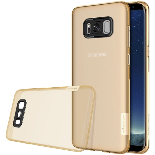 Из ТПУ, прозрачный, мягкий чехол для samsung Galaxy S8/S8 Plus NILLKIN натуральный роскошный брендовый чехол-накладка с розничной доставкой посылка - Цвет: Золотой