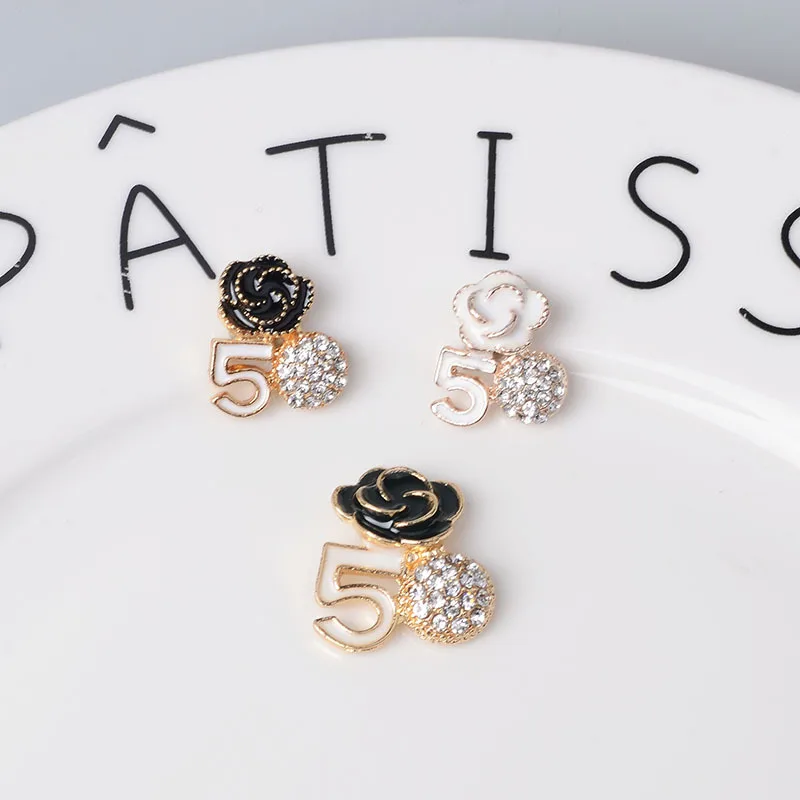 

50pcs/lot drop Oil Pearl Fittings Alloy crystall charm Hair Decoration Rose Alloy Accessories Package DIY handmade