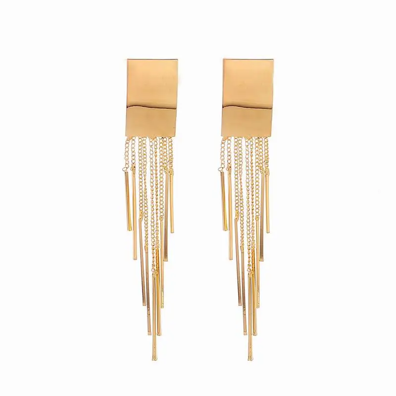 12Pcs/lot Gold Color Chain Tassel Drop Dangle Long Earrings For Women