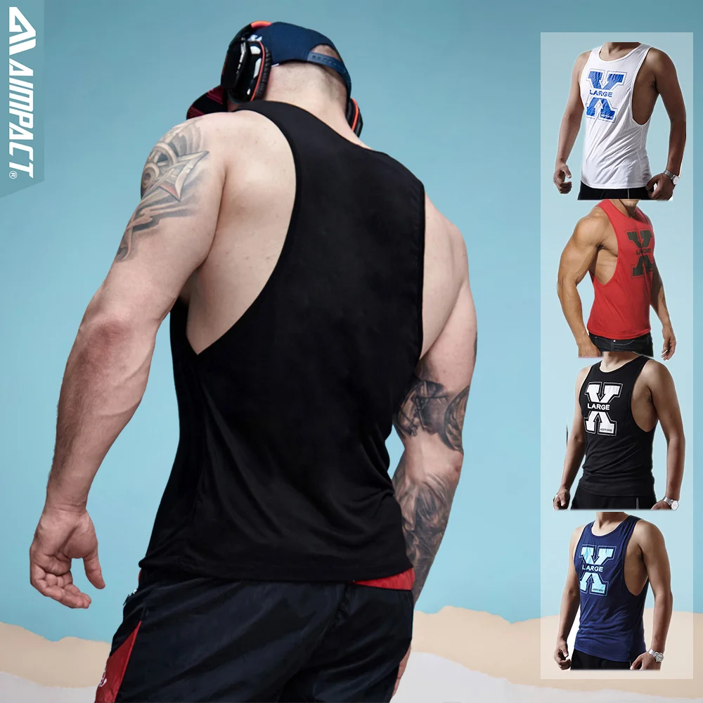 Мужской яркий жилет Aimpact с низким вырезом для тренировок AD26|low cut armholes|tank top low cutmen