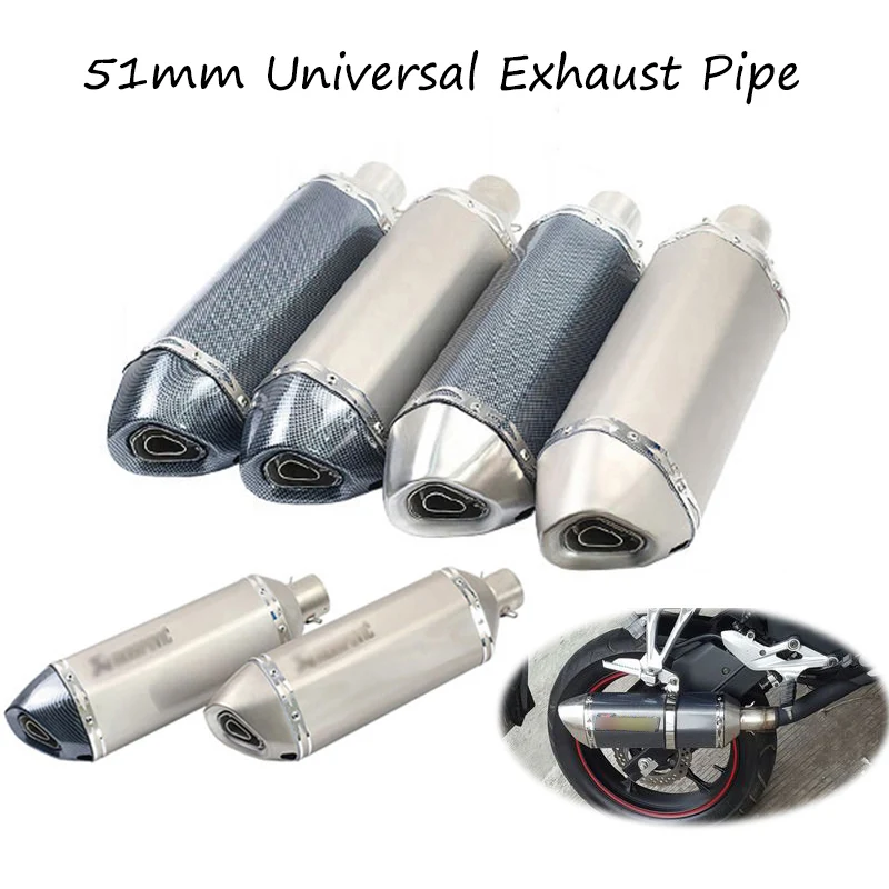 

Universal Motorcycle Exhaust Muffle Pipe Stainless Steel Exhaust Tail Pipe 38-51mm For CB400 CBR600 CBR1000 R6 R1 GSXR750