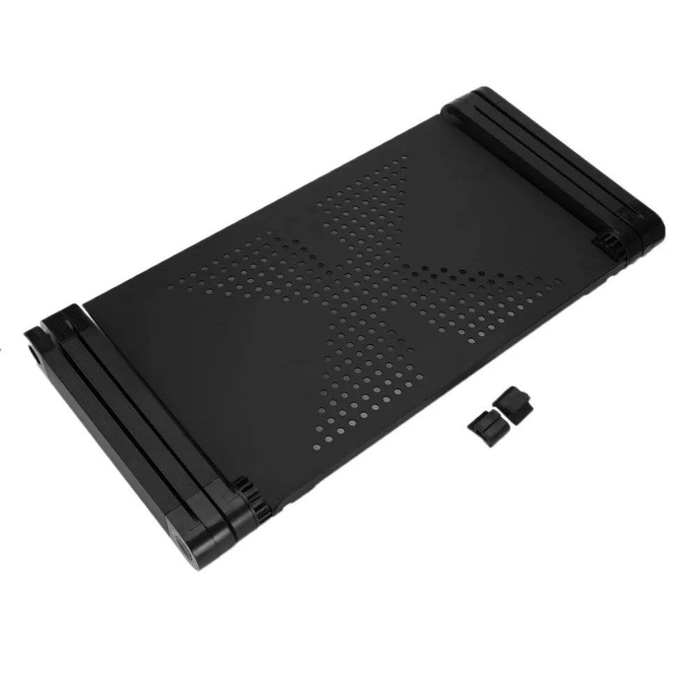 Portable foldable folding table adjustable Laptop Desk Aluminum Alloy Notebook Stand Tray Black