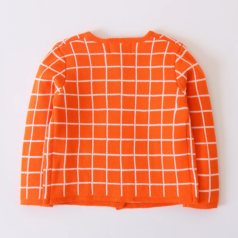 Новейший осенний Детский свитер клетчатые кардиганы с радужным узором для девочек, вязаные Повседневные детские свитера хлопковая верхняя одежда для девочек, пальто