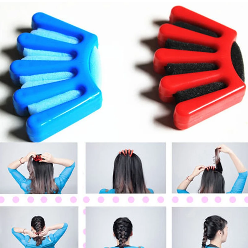 1Pc Plastic DIY Hair Sponge Hair Braider Braid Stylist Sponge Plait hair Twist Styling Braiding