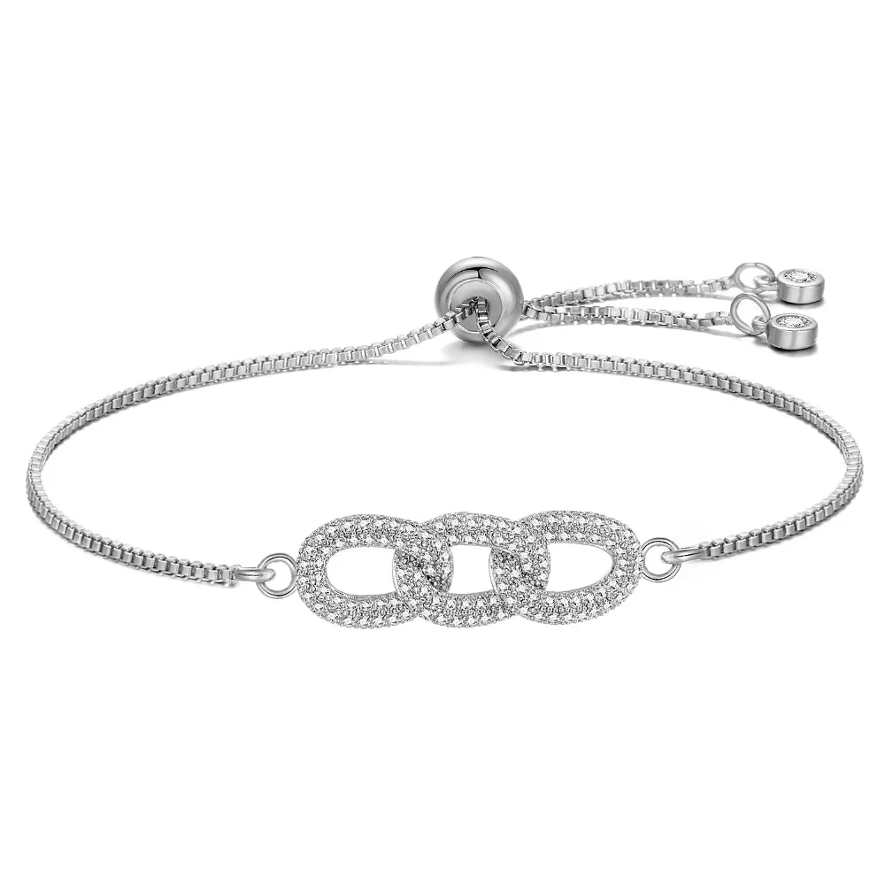 Luxury Vintage Bracelet Crystal Bracelets For Women Charm Silver Bracelets & Bangles Femme