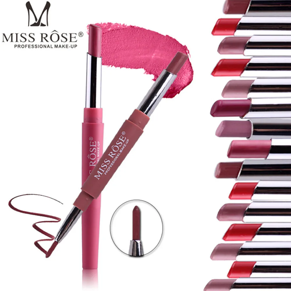 Мисс Роуз дважды конец прочного lipliner Waterproof Lip Liner палки карандаш 8 цветов F1109