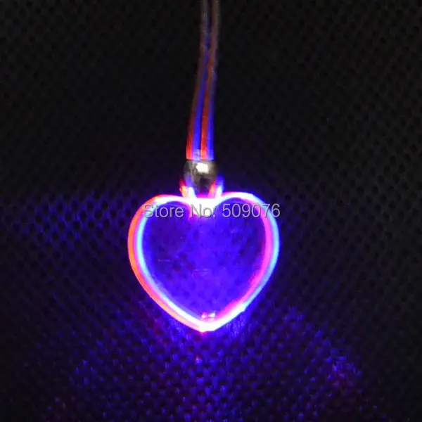 

6pcs/lot LED lanyard multicolor light up heart lanyard LED Flash Party Necklace Pendants for christmas decorations