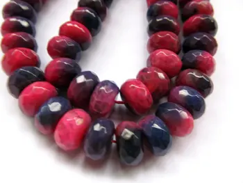

5x8mm 6x10mm 2strands gergous natural agate bead rondelle abacus facetd purple red blue jewelry bead