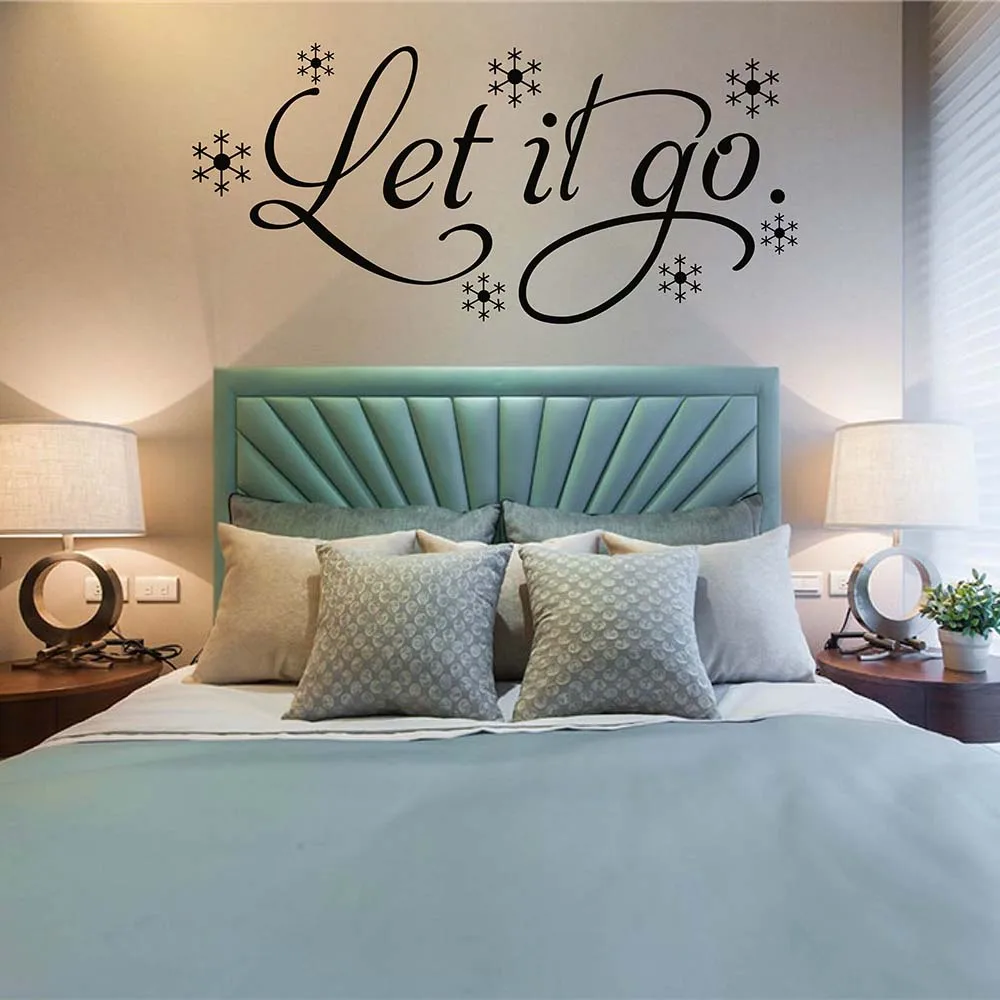 Let it Go Saying Frozen Song Quote Wall Decal Sticker for Livingroom Frozen Wall Decor Home Quotes Decor 8132Q