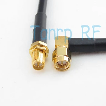 

Freeshipping! RG58 RF Pigtail jumper coaxial LOW LOSS cable RP-SMA female jack to SMA male plug right angle 6FEET 200CM