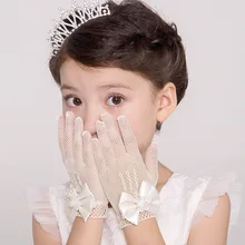 Детское свадебное платье с цветочным узором для девочек; перчатки для девочек; Сетчатые эластичные перчатки; перчатки для невесты